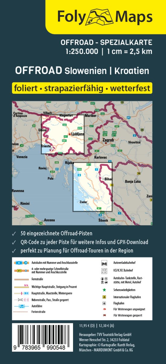 FOLYMAPS Spezialkarte Offroad Slowenien - Kroatien